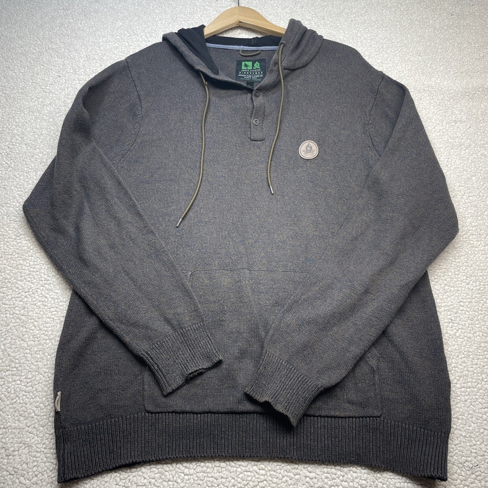 Hippy Tree Nomad Division Hoodie Men's XL Brown Knit Pocket Outdoor - Picture 2 of 9